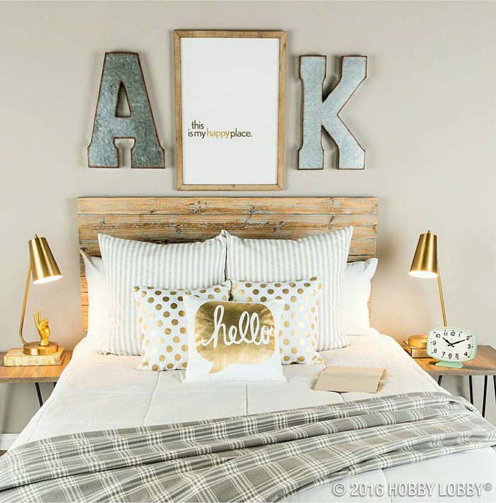 Above Headboard Monogram Letters #bedroom #wall #decor #decorhomeideas