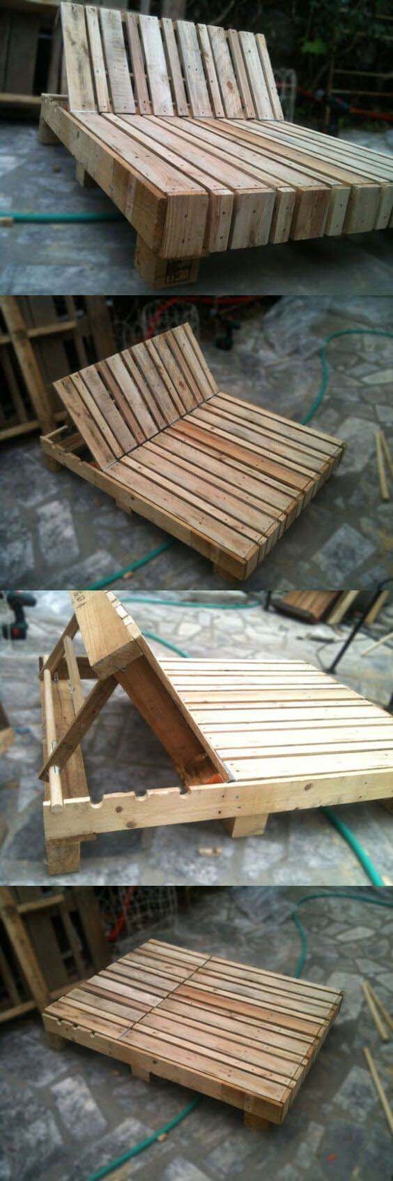 An Adjustable Recliner Made for Two #pallet #garden #furniture #decorhomeideas