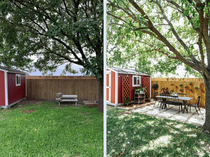 Backyard Corner Garden Dining Room #garden #makeover #diy #decorhomeideas