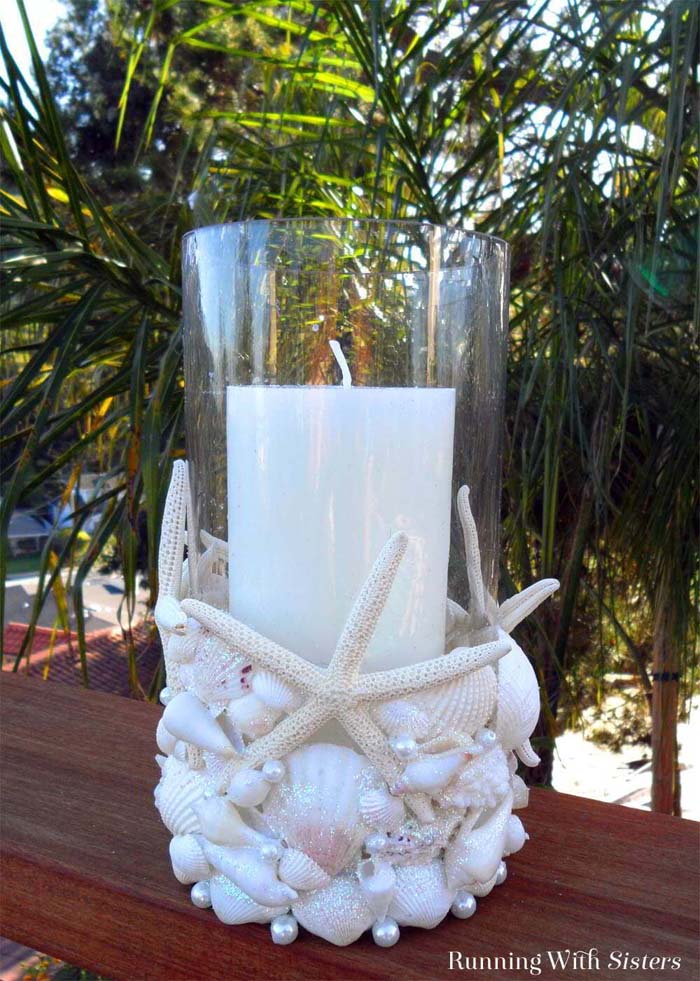 Beachcomber Seashell Candleholder #diy #seashell #decor #decorhomeideas