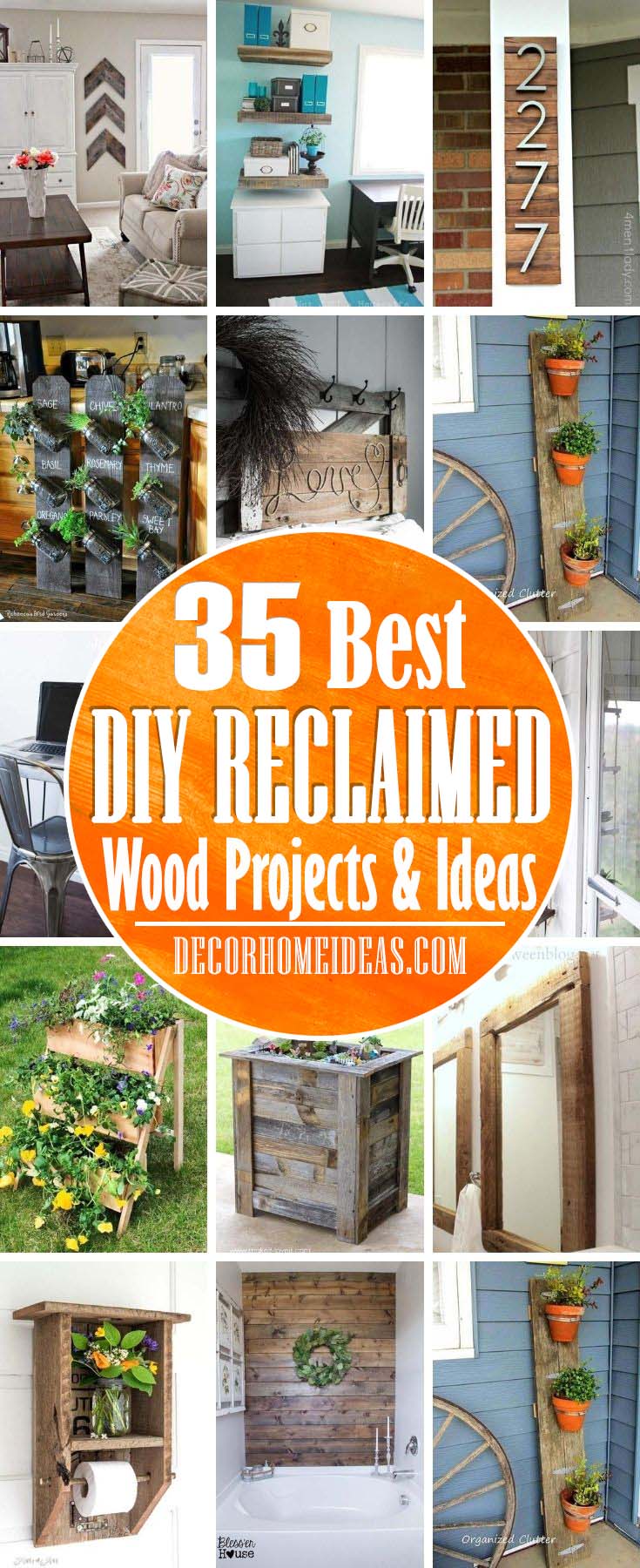 Best DIY Reclaimed Wood Project Ideas. Reclaimed wood projects are inexpensive and relatively easy to do. Moreover, no professional skill is required to create something beautiful. #decorhomeideas