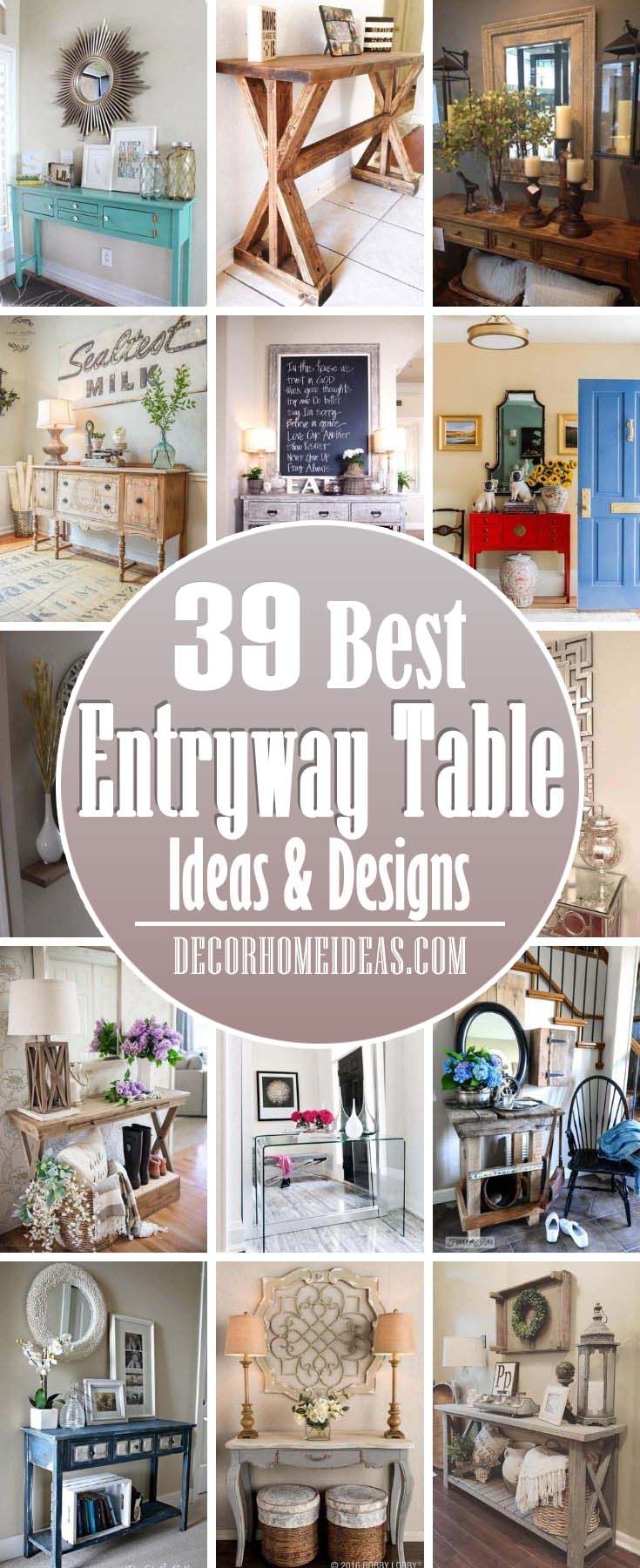 Best Entryway Table Ideas. Entry tables make defining first impressions at the entrance of your home. Also known as a foyer table, determining how to decorate your entrance and entryway table should be a priority.  #decorhomeideas