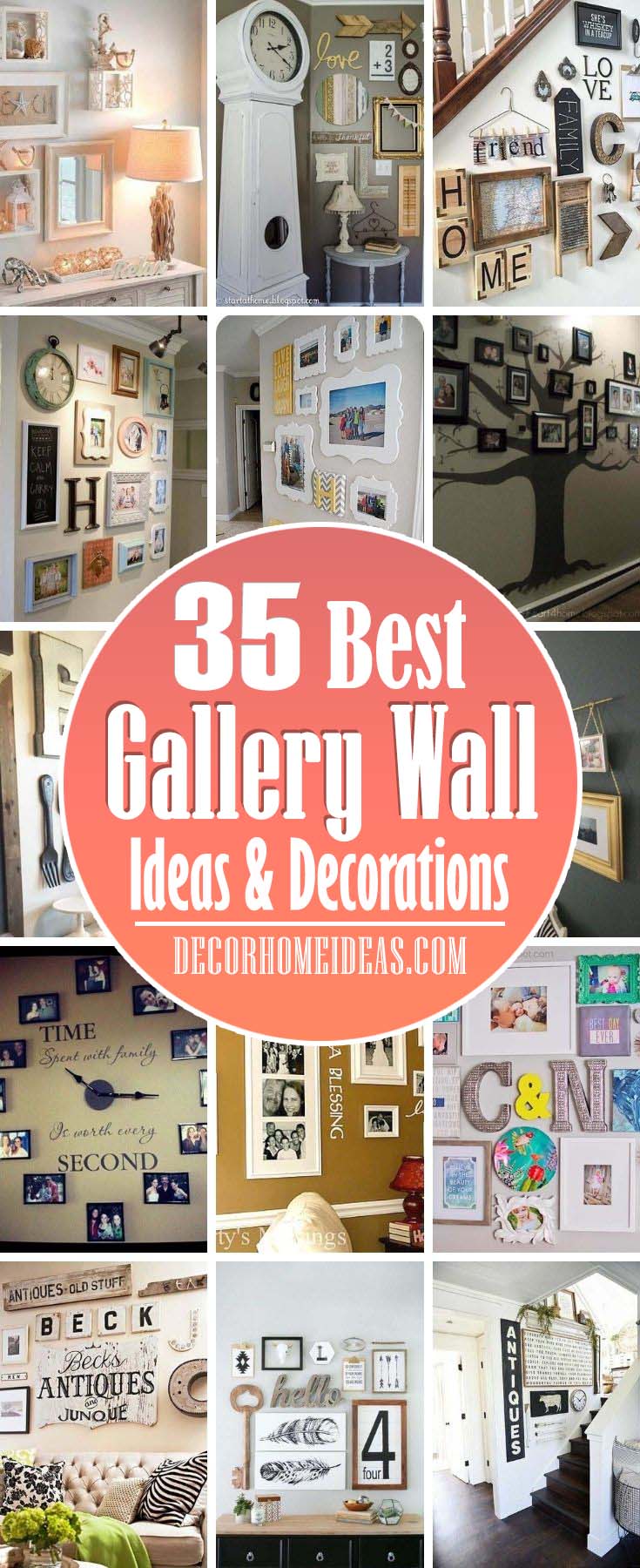 Best Gallery Wall Ideas. Take your gallery wall decor to the next level with these inspiring examples that will show you new ways to hang your photos and artwork. #decorhomeideas