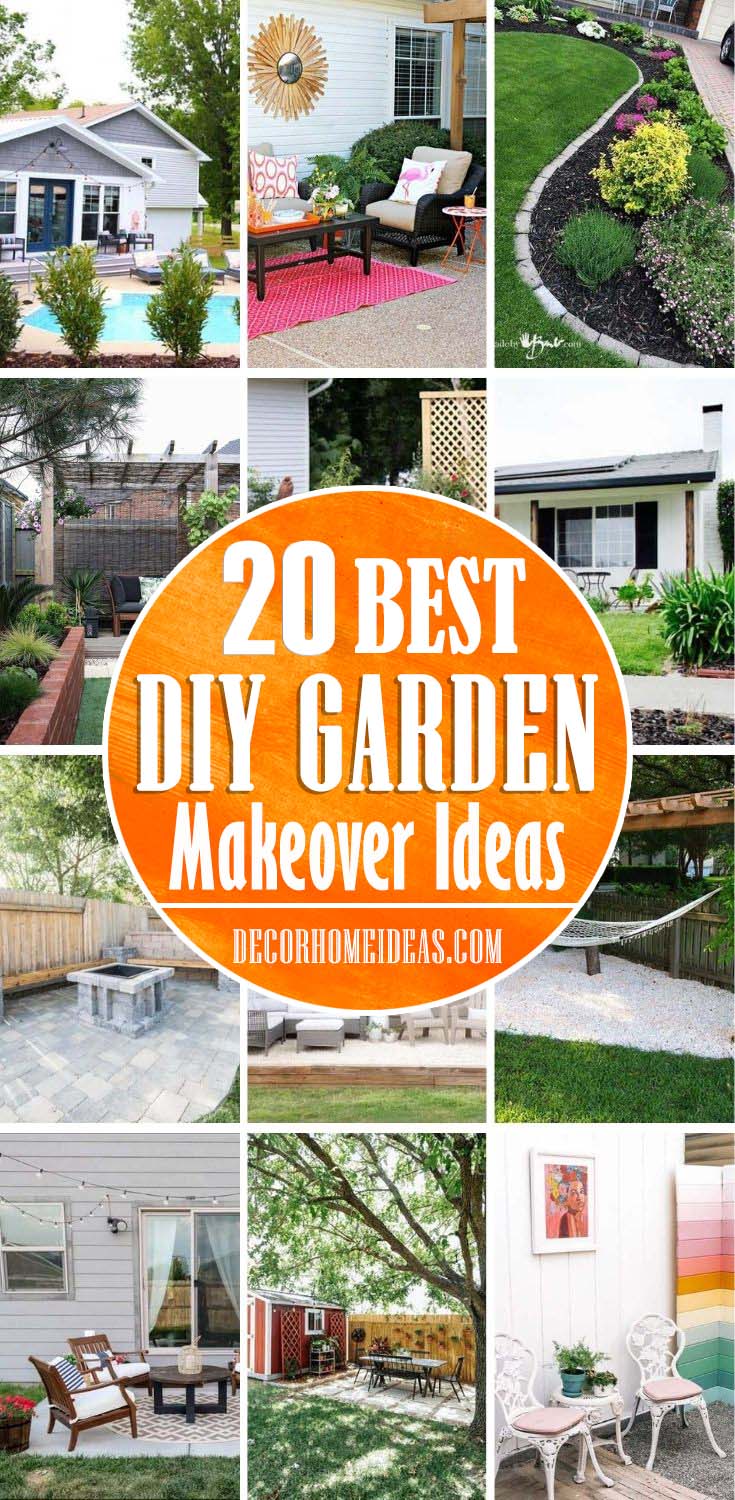 Best Garden Makeover Ideas. Wondering how to design a backyard on a budget? We've got you covered! From homemade fire pits to decorative garden beds and patios, these awesome DIY backyard ideas will give your outdoor living space the ultimate makeover! #decorhomeideas