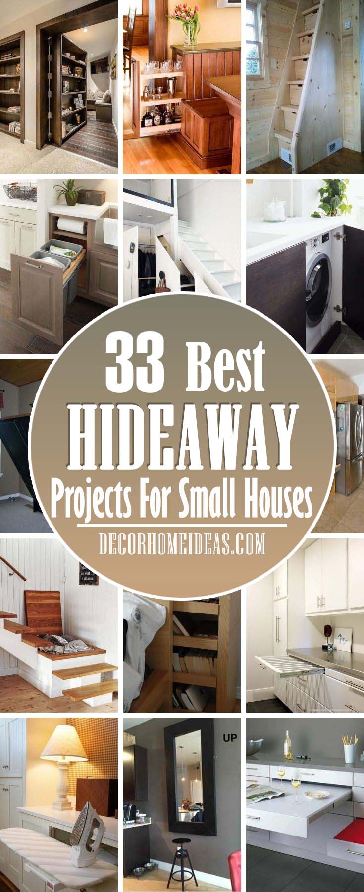 Best Hideaway Projects. Hideaway projects can help you add more storage while keeping the visual design of your interior. #decorhomeideas