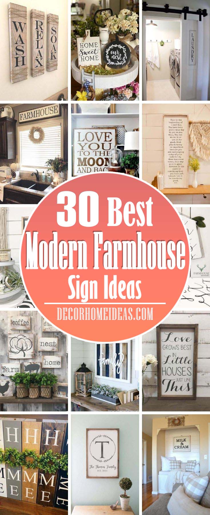 Best Modern Farmhouse Sign Ideas. Modern farmhouse sign ideas that will charm your guests and make your home even more adorable. The best designs are here just for you! #decorhomeideas