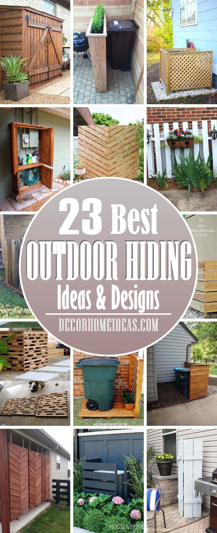 Best Outdoor Hiding Ideas. Check out these tips and tricks to hide your junk and make your backyard look organized and pristine. From A/C , utility boxes and pipes, we've got you covered. #decorhomeideas