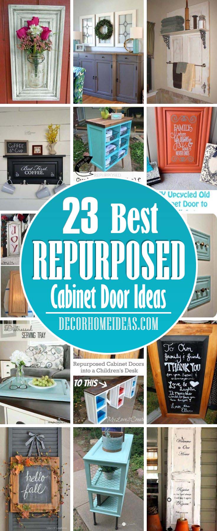 Best Repurposed Cabinet Door Ideas. Before you throw them away, consider a repurposing project; with a bit of creativity, you can transform a cabinet door into a piece that's both functional and beautiful. #decorhomeideas