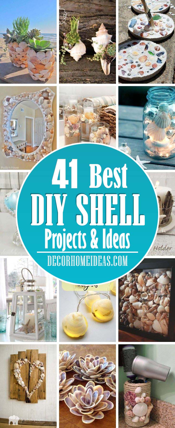 Best Shell Project Ideas. If you are in love with the beach and the ocean you will love these DIY shell projects and ideas that you can do in no time. They are fun and easy to do. #decorhomeideas