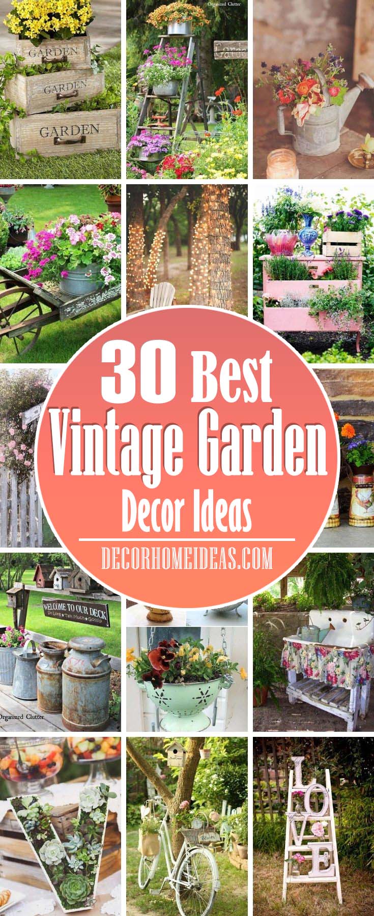 Best Vintage Garden Decor Ideas. Ladders, bicycles. sinks and laddles - there are all great vintage decorations for your garden. Add some vintage flair with these creative ideas. #decorhomeideas