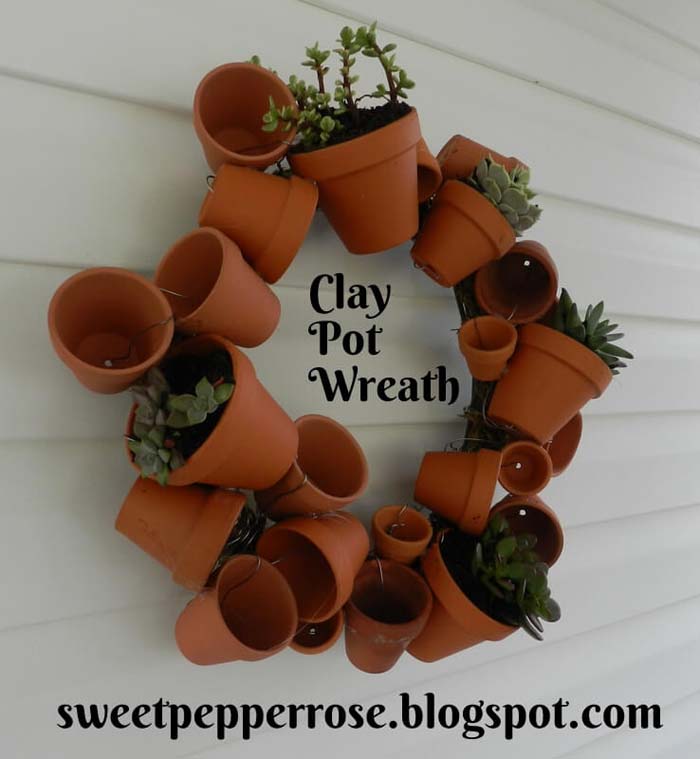 Clay Pot Wreath Tutorial #flowerpot #clay #garden #decorhomeideas