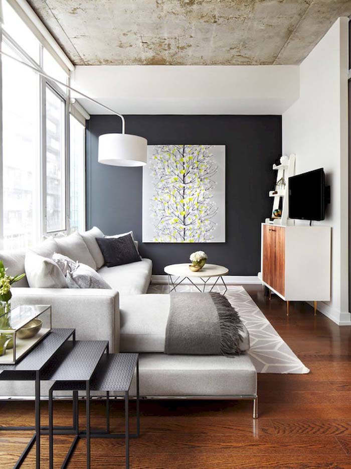 Contemporary Room with Wall Art #livingroom #design #decorhomeideas