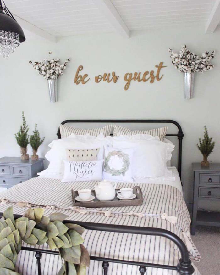 Cotton Bouquets to Greet the Guest #bedroom #wall #decor #decorhomeideas