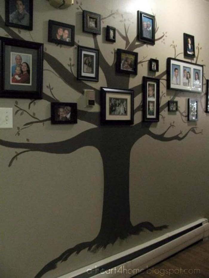 Create Your Own Family Tree Gallery #wall #gallery #decor #decorhomeideas