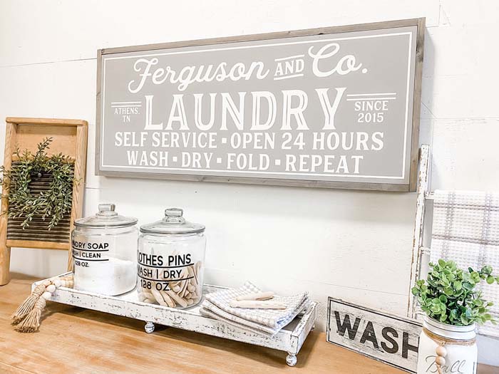 Customizable Family Name Laundry Sign #small #entryway #decor #decorhomeideas