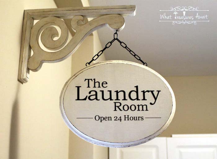 DIY Laundry Room Shop Sign #small #entryway #decor #decorhomeideas