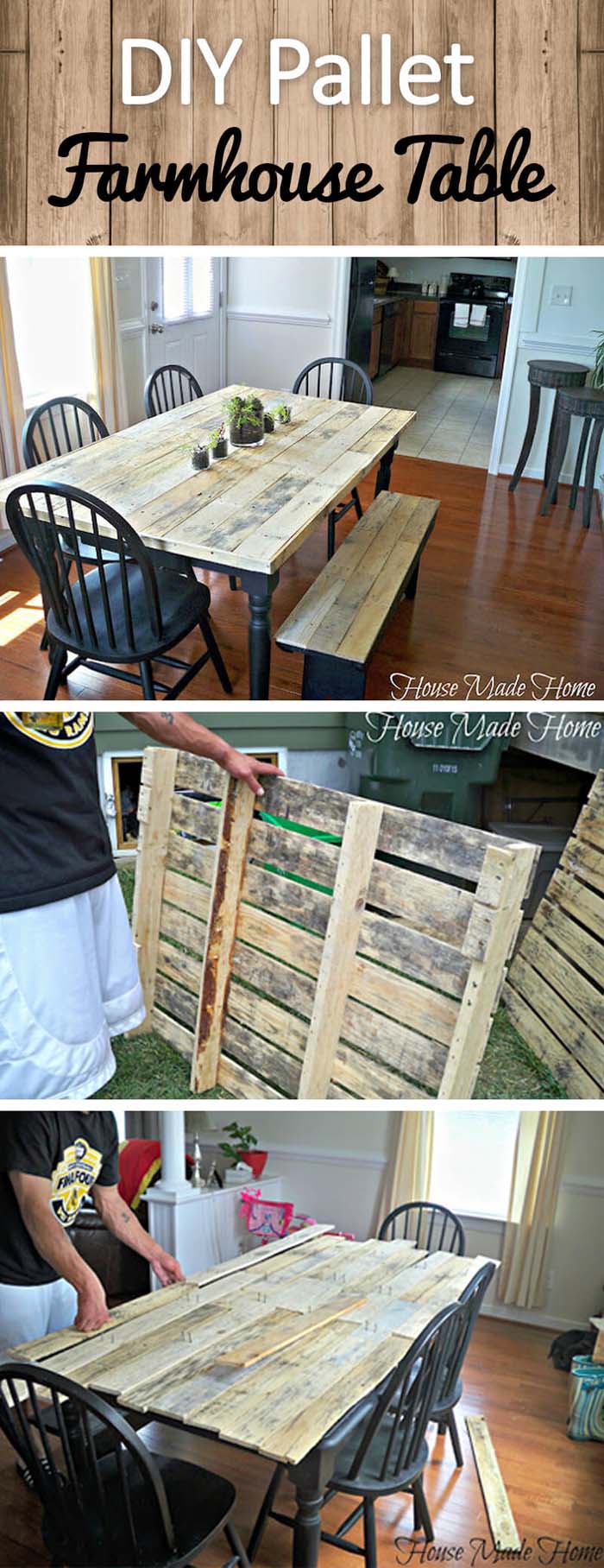 DIY Pallet Farmhouse Table #diy #farmhouse #table #decorhomeideas