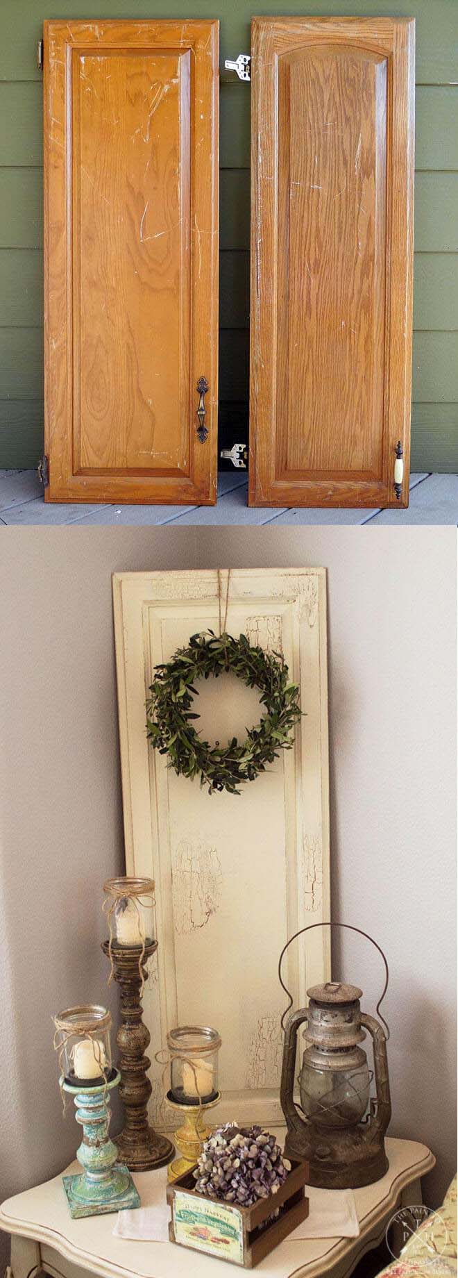 DIY Repurposed Cabinet Doors #repurpose #cabinet #door #decorhomeideas