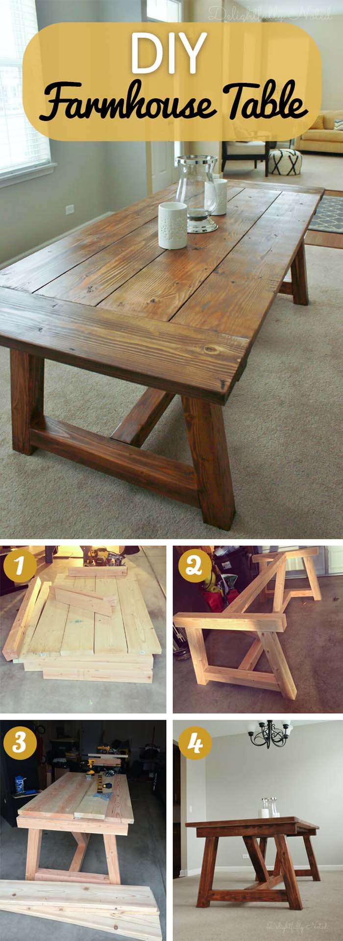 Farmhouse Dining Room Table #diy #farmhouse #table #decorhomeideas