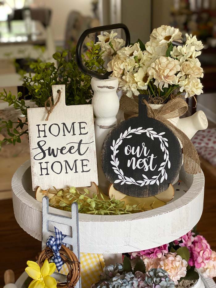 Farmhouse Tiered Tray Cutting Board Sign #farmhouse #sign #decorhomeideas