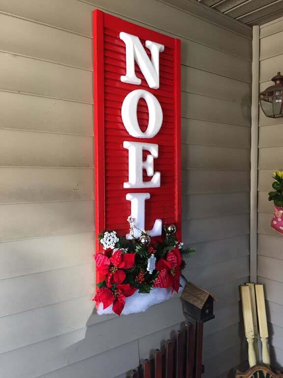 Festive Christmas Display with “Noel” Letters #shutter #repurpose #decor #decorhomeideas