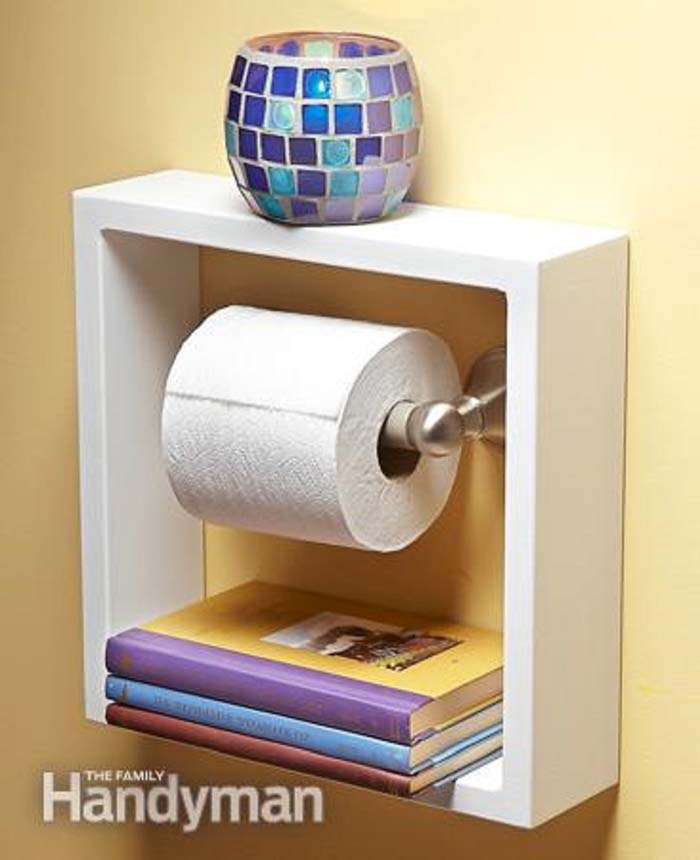 Floating Toilet Paper Shelf #diy #toliet #holder #decorhomeideas