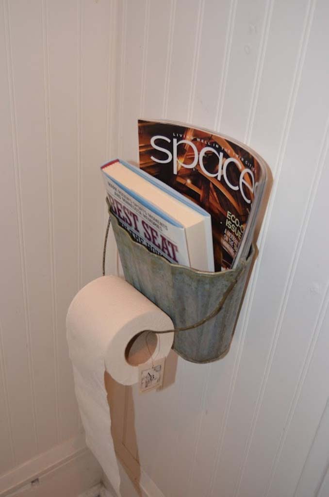 Galvanized Wall-Pocket Toilet Paper Holder #diy #toliet #holder #decorhomeideas