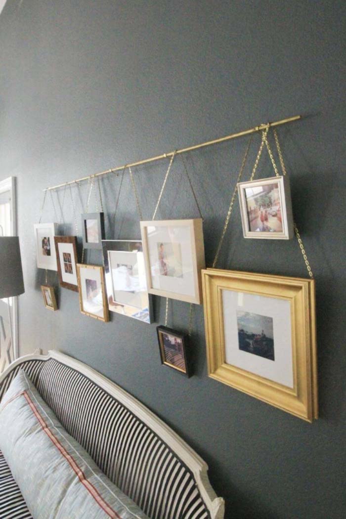 Hang Multiple Frames at Different Heights #wall #gallery #decor #decorhomeideas