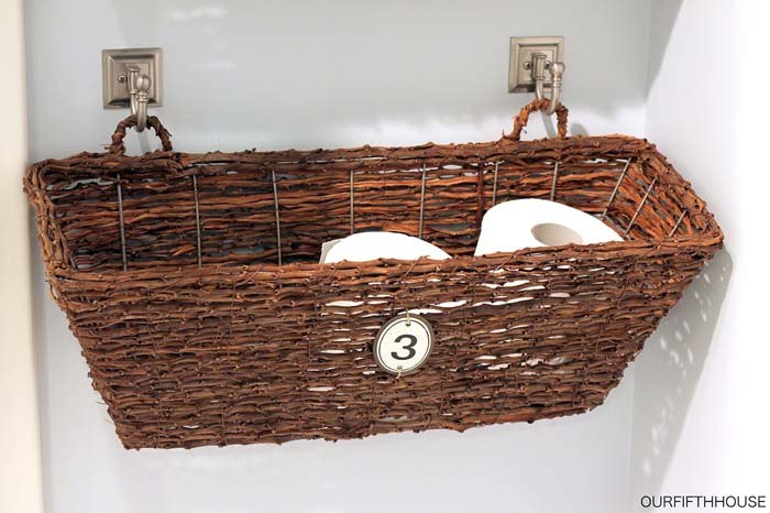 Hanging Storage Basket #diy #toliet #holder #decorhomeideas