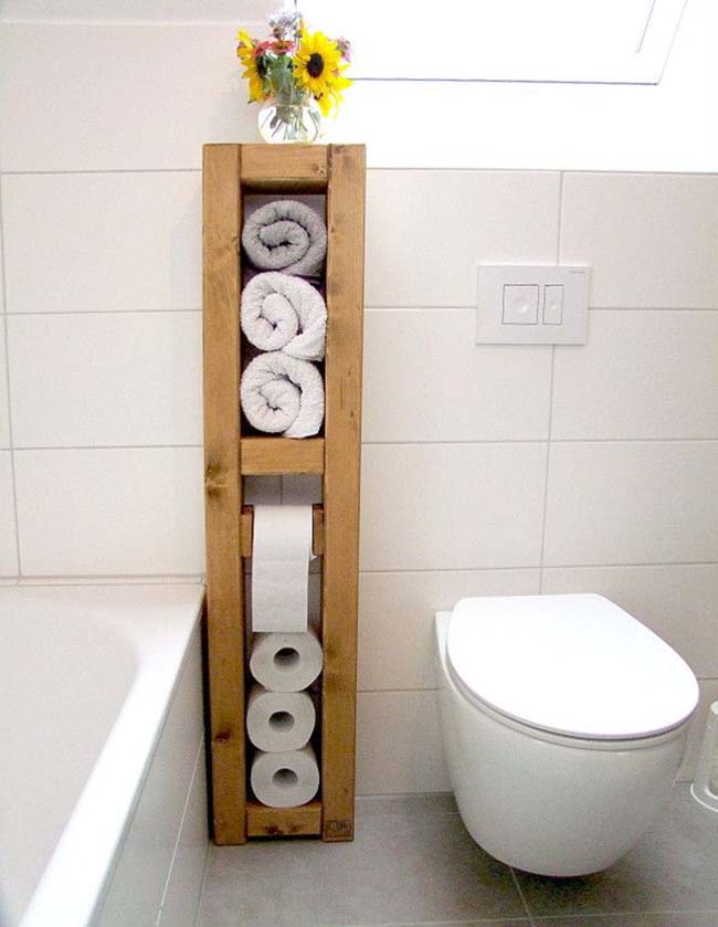 Heavy Wooden Storage Tower #diy #toliet #holder #decorhomeideas