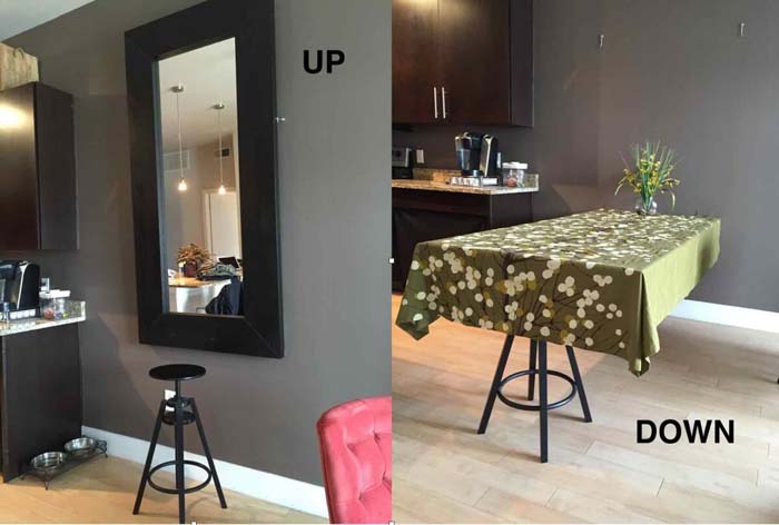 A Hideaway Dining Table Using IKEA Mirror #hideaway #projects #decorhomeideas