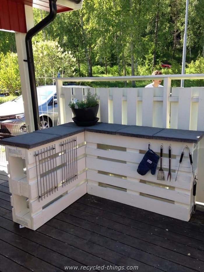 L-Shaped Countertop #pallet #garden #furniture #decorhomeideas