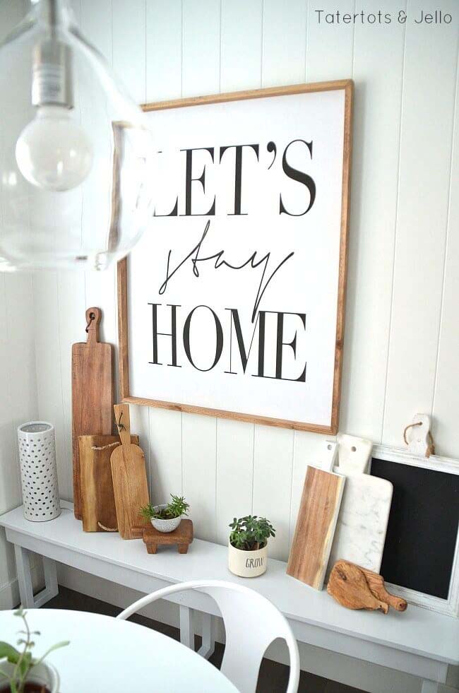 “Let’s Stay Home” Sign for the Kitchen #farmhouse #sign #decorhomeideas