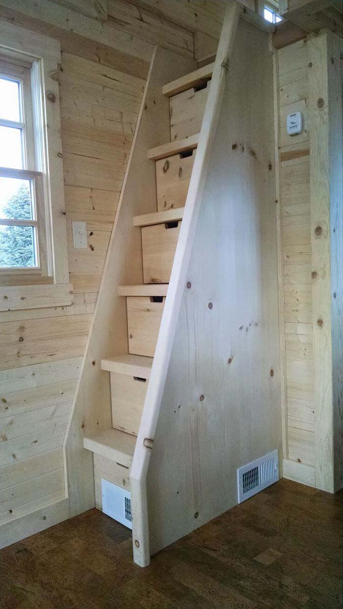 Loft Stairway with Built-In Drawers #hideaway #projects #decorhomeideas