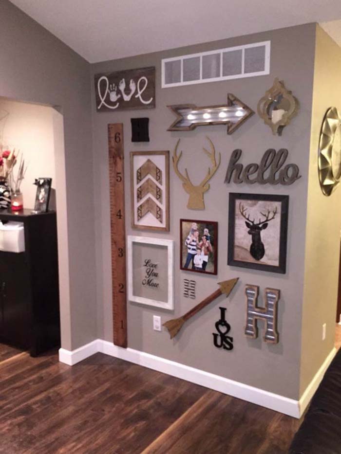 Neutral Hallway with Rustic Elements #wall #gallery #decor #decorhomeideas