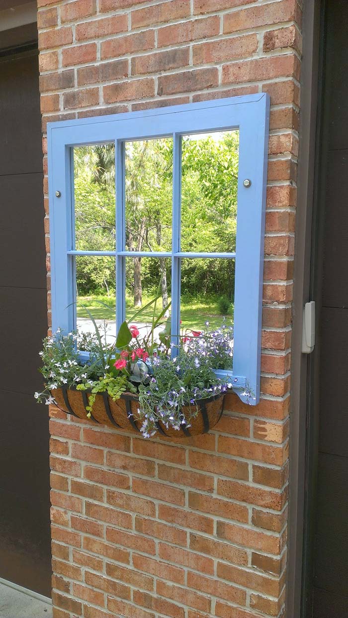 Old Window Turned Into Mirror Wall Decor #old #window #garden #decorhomeideas