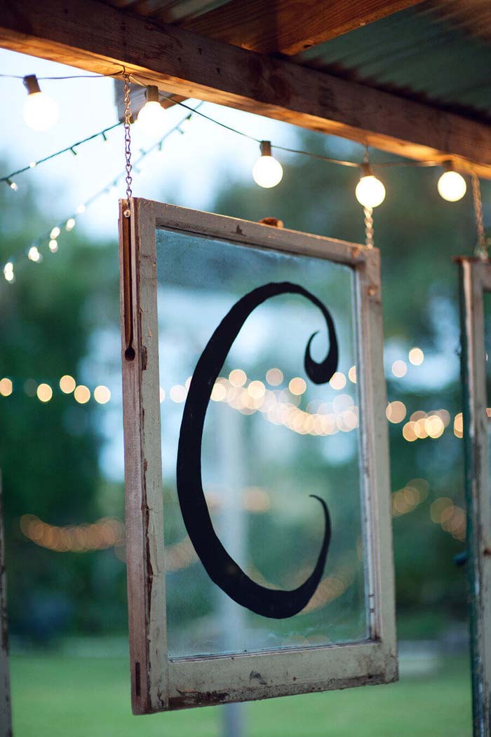 Paint a Pretty Initial on a Window #old #window #garden #decorhomeideas