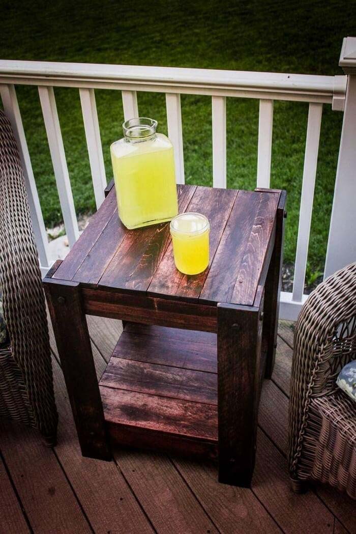 Pallet End Table #pallet #garden #furniture #decorhomeideas