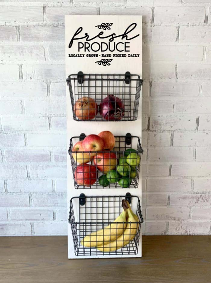 Produce Wall Hang #farmhouse #vintage #storage #decorhomeideas