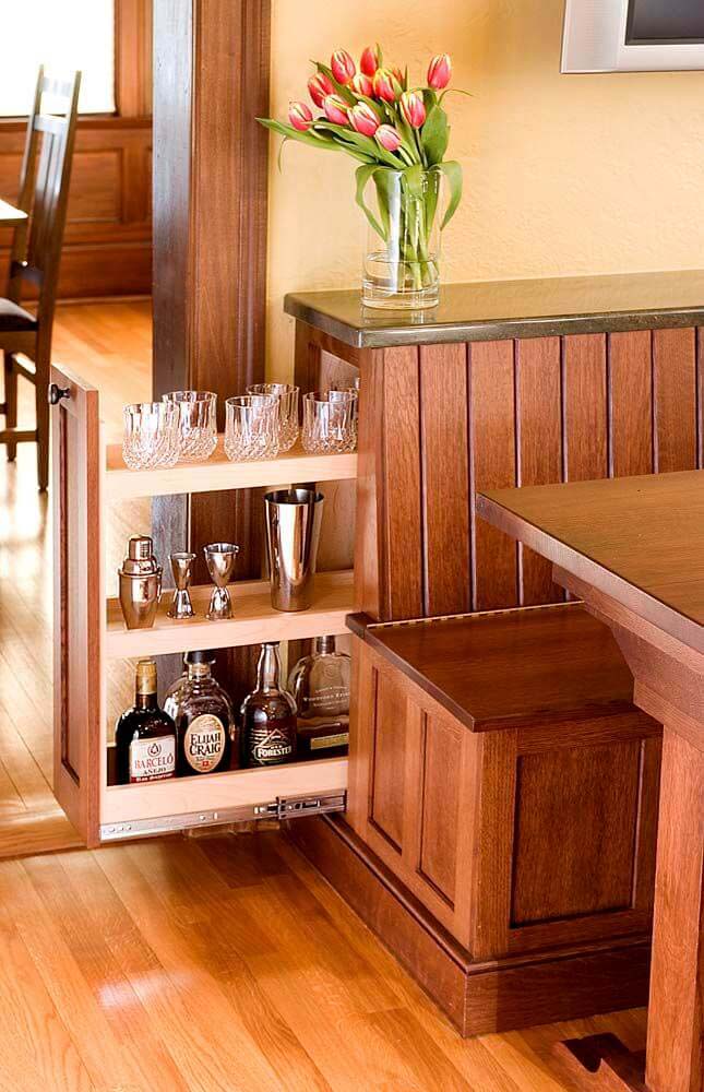 Pull Out Liquor Cabinet #hideaway #projects #decorhomeideas