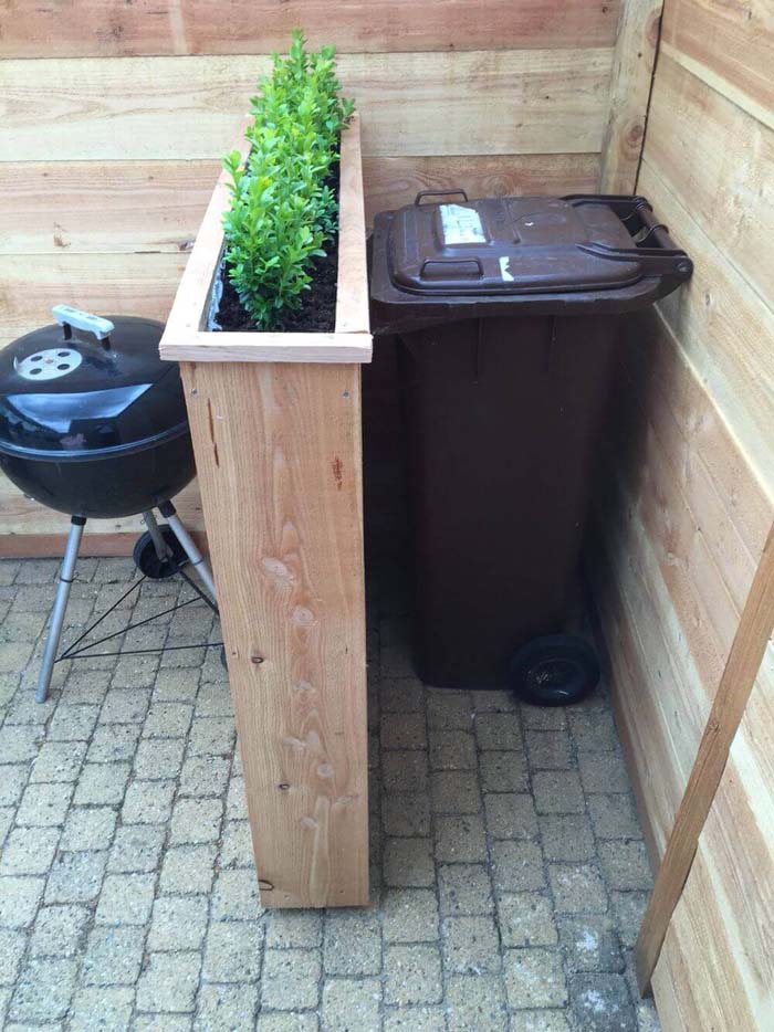 Raised Planters Hide Unsightly Bins #outdoor #hiding #ideas #decorhomeideas