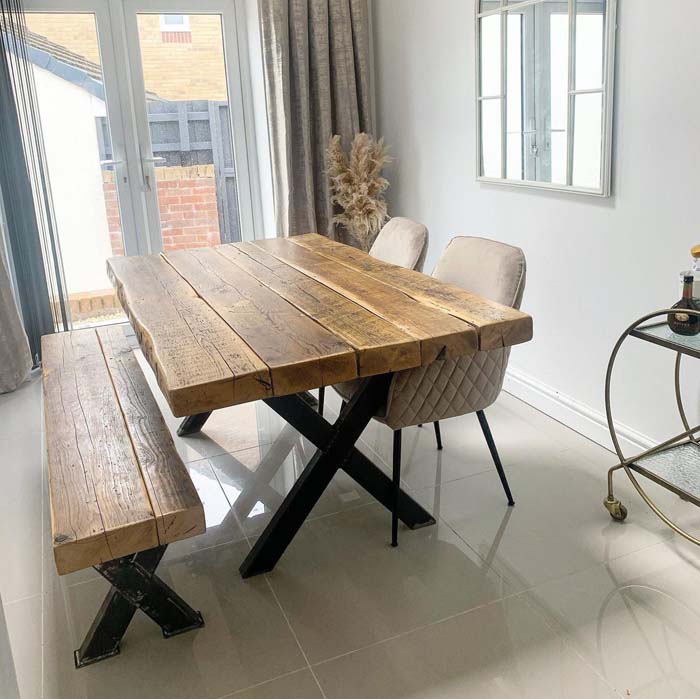 Reclaimed Oak Farmhouse Table #diy #farmhouse #table #decorhomeideas