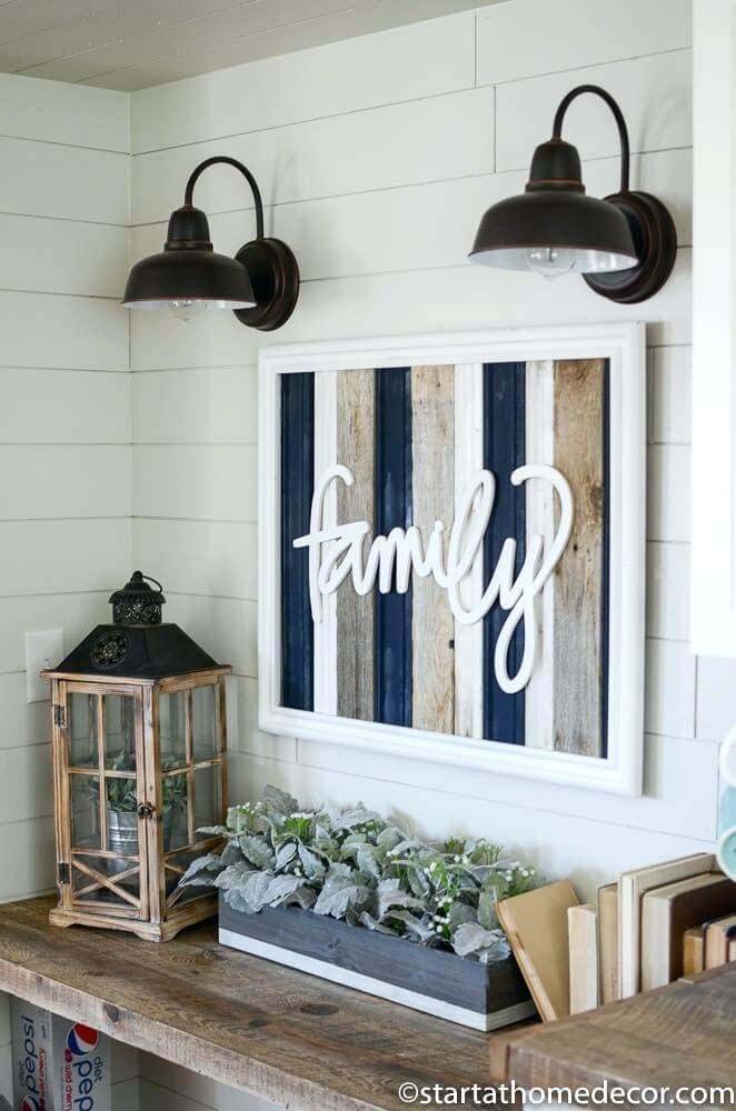 Reclaimed Wood Family Sign #farmhouse #sign #decorhomeideas