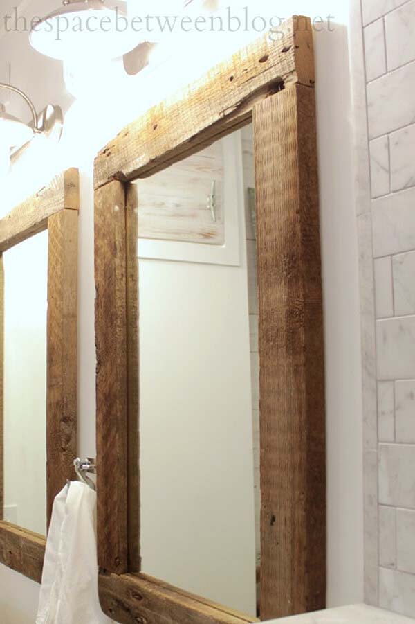 DIY Reclaimed Wood Framed Mirrors #reclaimed #wood #projects #decorhomeideas