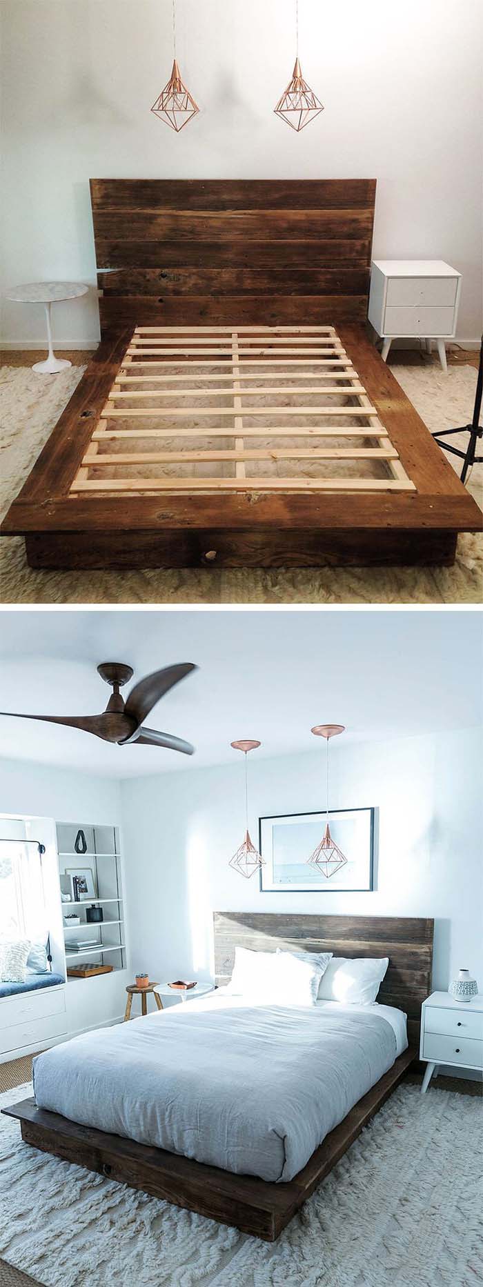 DIY Reclaimed Wood Platform Bed #reclaimed #wood #projects #decorhomeideas