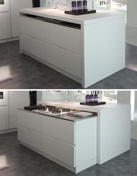 Roll Away Kitchen Range Top Island #hideaway #projects #decorhomeideas