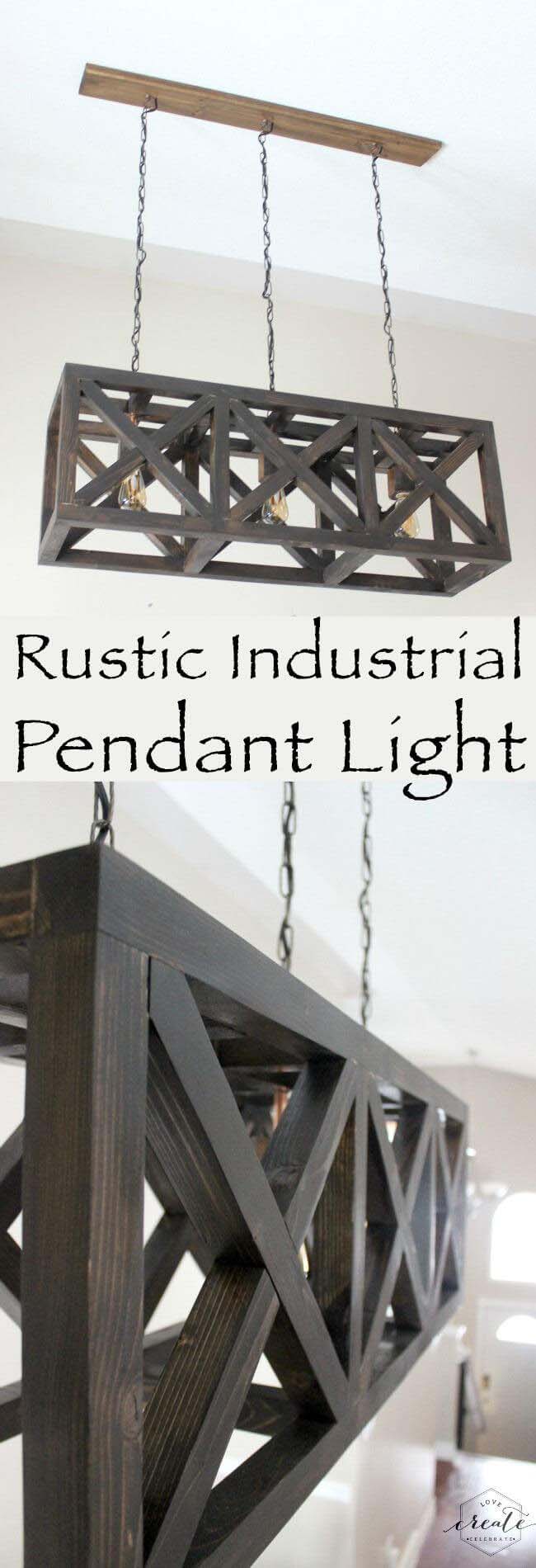 Rustic Industrial Pendant Light #reclaimed #wood #projects #decorhomeideas