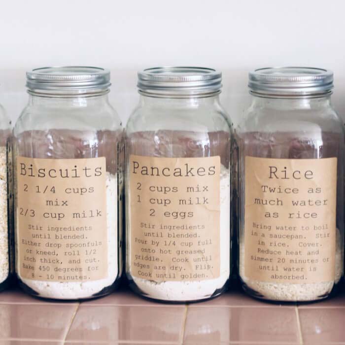 Rustic Themed Recipe Food Jars #farmhouse #vintage #storage #decorhomeideas