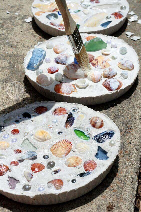 Sea Shell Mosaics #diy #seashell #decor #decorhomeideas