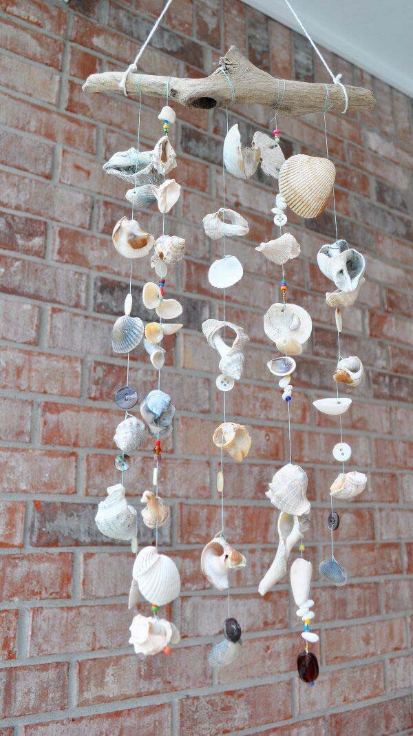 Seashore Windchimes #diy #seashell #decor #decorhomeideas